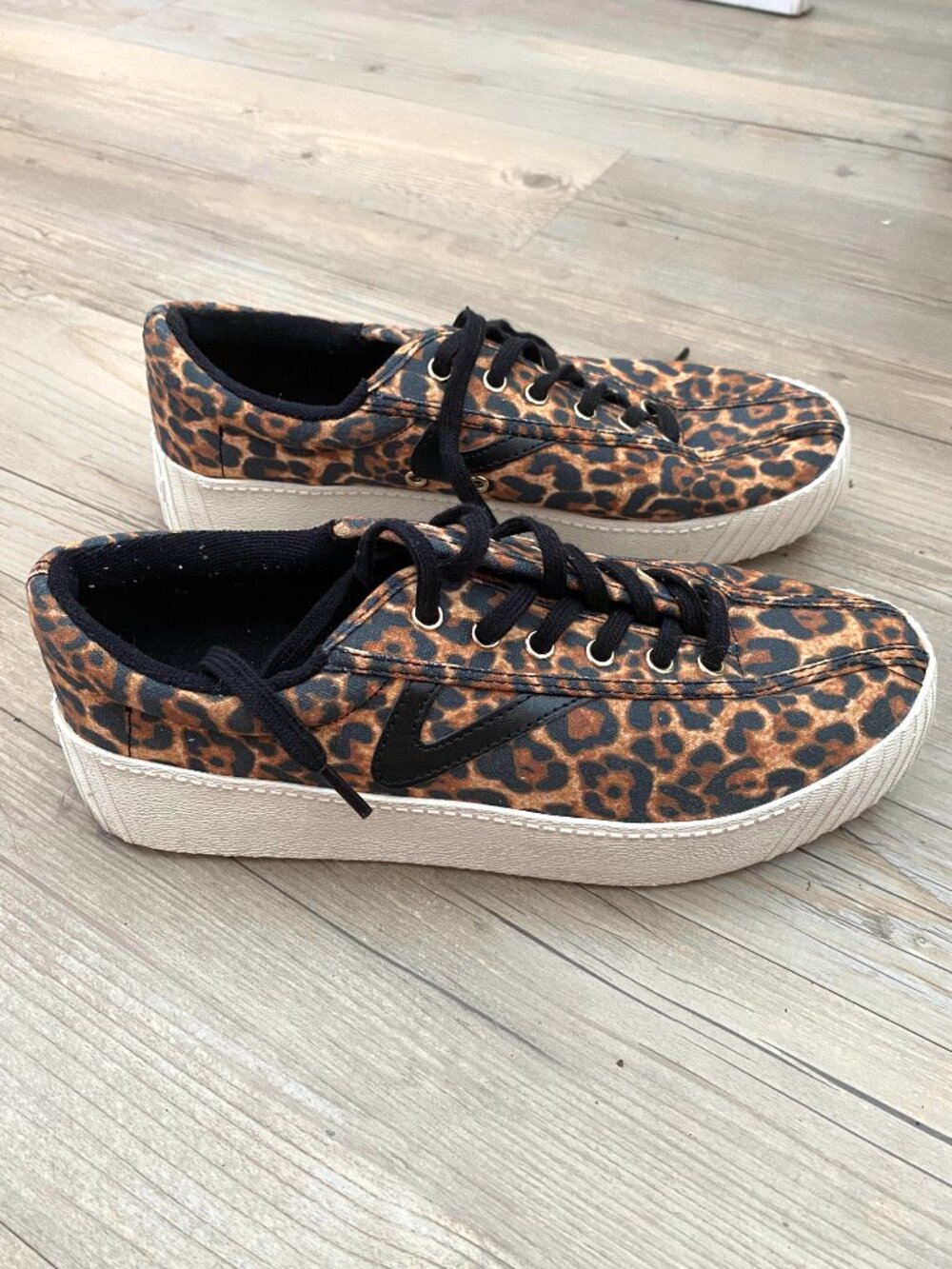 Tretorn Leopard Platform Sneakers - Size 7